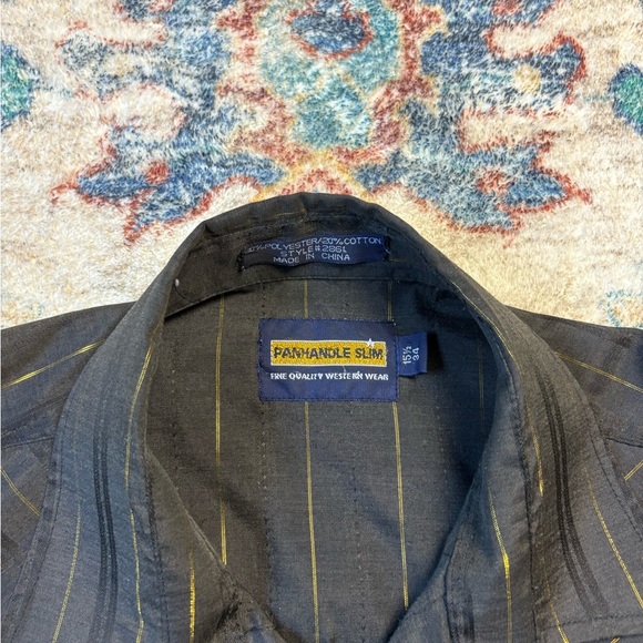 Vintage Panhandle Slim Pinstriped Button-up Shirt Large - Picture 3 of 4